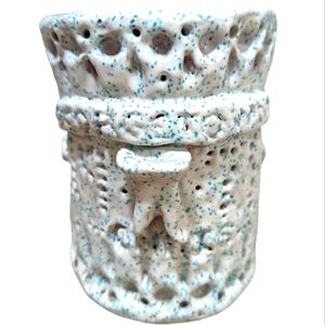 Vintage OOAK Handmade Ceramic TOOTH Mug 'Georgetown Chris 1978'  Unique Art